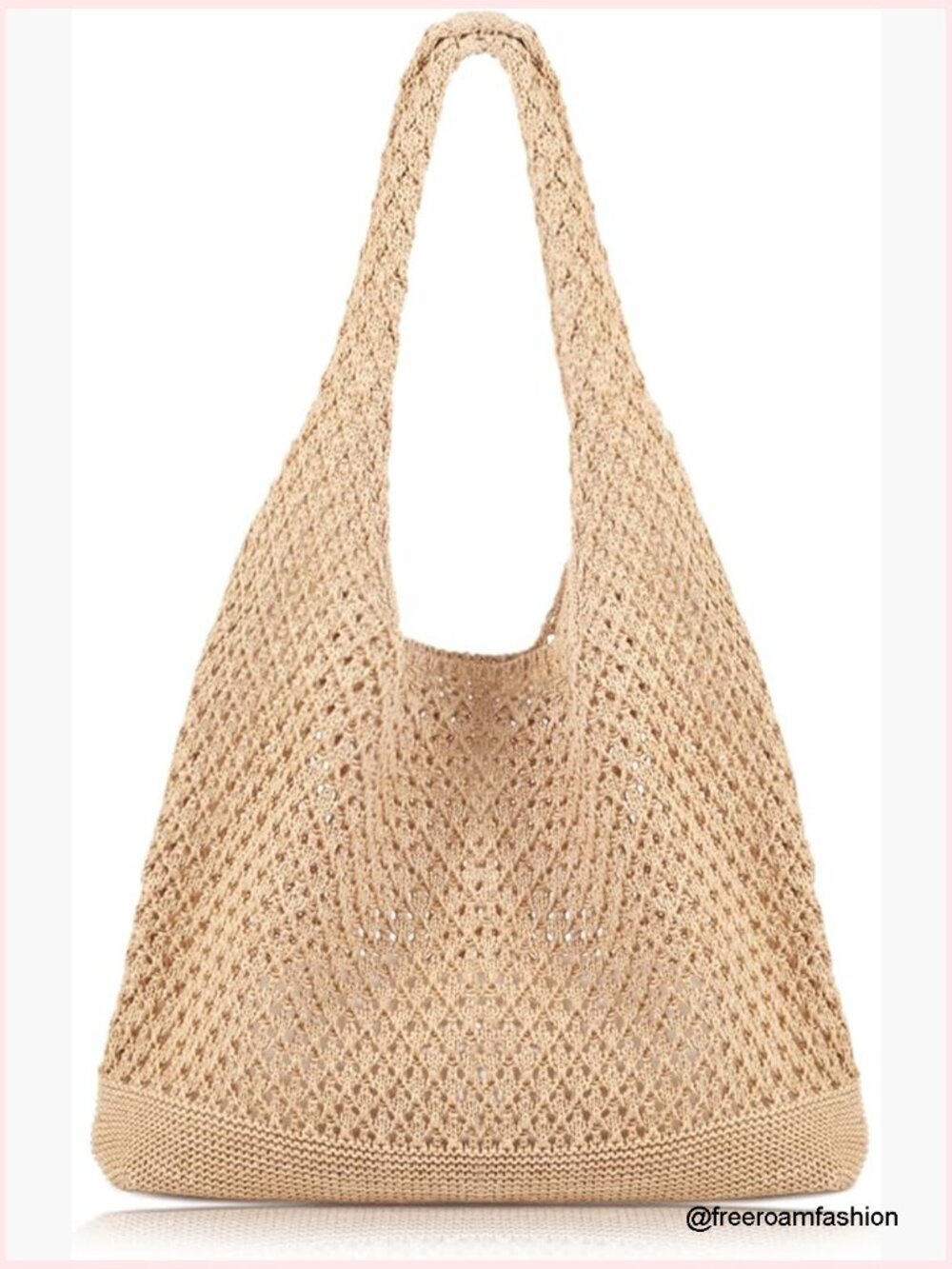 Crochet Beach Tote Bag Women Aesthetic Mesh Hippie Knit Bag